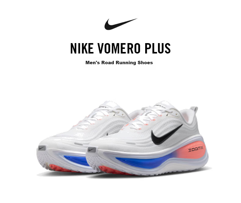 NIKE Men's Running Shoes Super Mairou Trendy VOMERO PLUS Sports Shoes HV8150-108 White Size 44 1