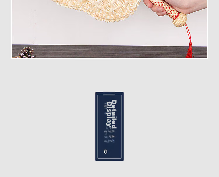 Extreme Space Handmade Woven Vintage Large Palm Fan Summer Fan Men's Banana Leaf Round Fan Women's Straw Woven Chinese Style Fan 10
