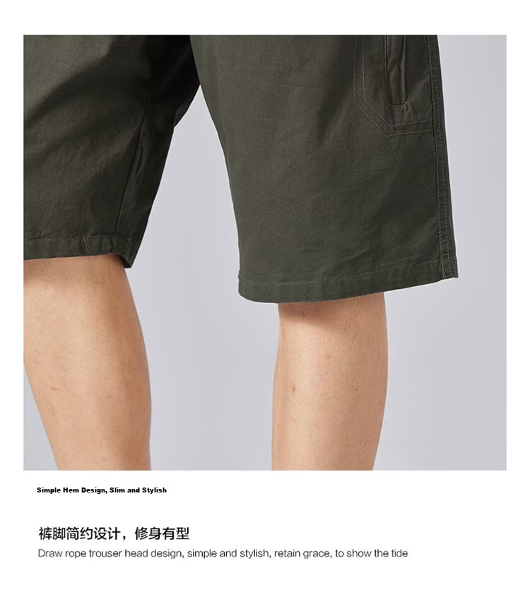 RED DRAGONFLY Men's Summer Thin Cotton Casual Fashion Cool Comfortable Breathable Versatile Army Green Capri Shorts XL 40