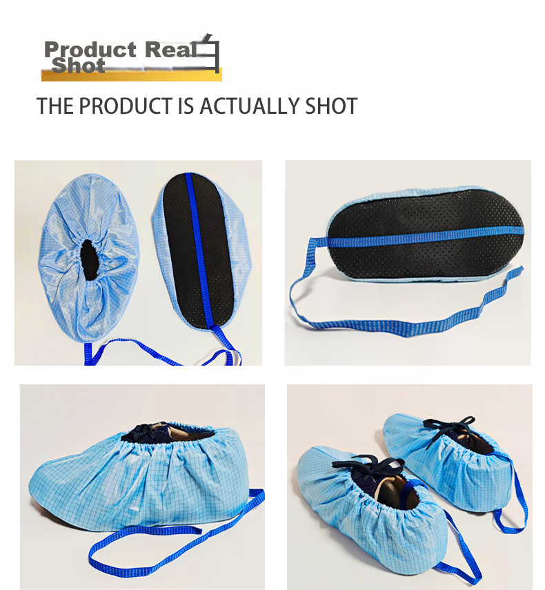 Mitz Anti-Static Disposable Shoe Covers with Conductive Strips, Thickened, Enlarged, Breathable for Laboratory, Hospital, Cleanroom, 100pcs/Pack, 700g 6