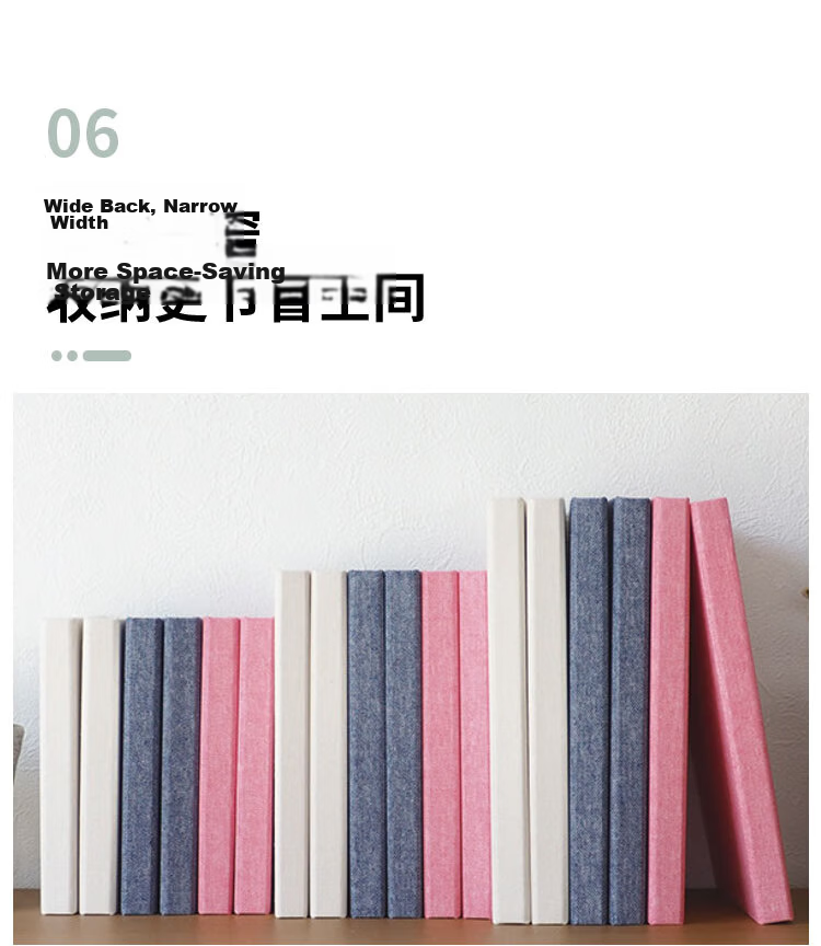 Nakabayashi NCL Fabric Photo Album 6x4.7 Inch Insert Style Storage Book Family Memory Album 24 Pages 6 Inch Vertical White 7
