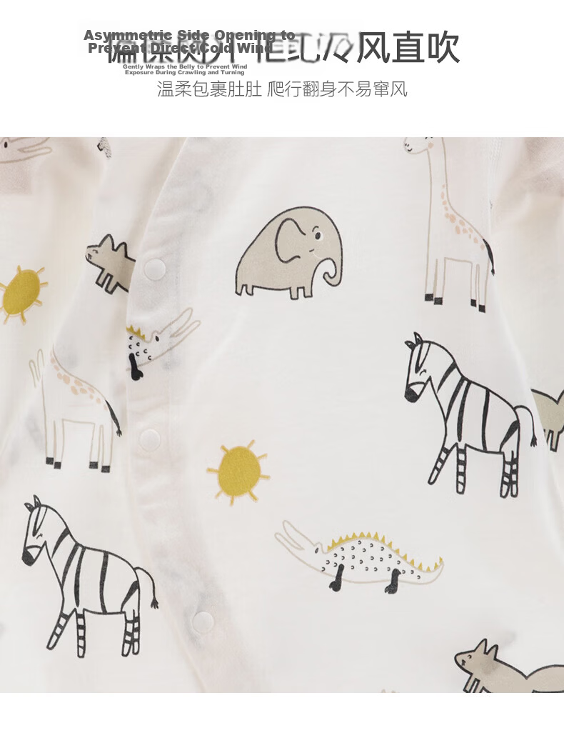 Happy Little Bear Baby Romper Spring Thin Cotton Long Sleeve Newborn Bodysuit 2-Pack 4