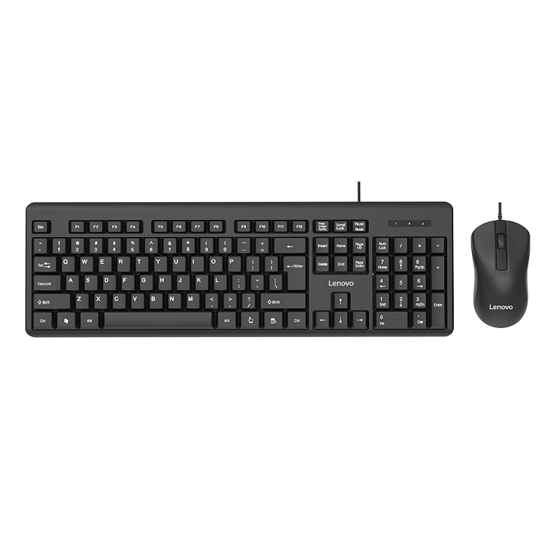 Lenovo Wired Keyboard And Mouse Combo Set, Full-Size Keyboard, Business Office, MK11Lite