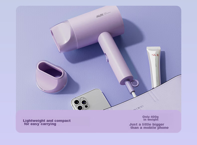 AUX Hair Dryer for Dormitory Use, Student 800W Low Power, Home Negative Ion Hair Protection, High Wind Speed Quick-Drying Electric Blower, Portable Mini Hair Dryer for Students' Dormitory, Graduation Season Gift 13