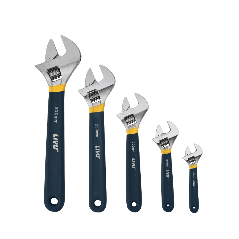 LIYU Adjustable Wrench Multi-Function Slip-Resistant Plastic Handle Household Open-End Wrench 150mm