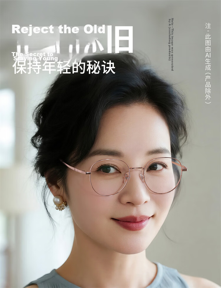 Sopar Reading Glasses for Women Anti-Blue Light Middle-aged and Elderly Presbyopic Glasses 1975 Rose Red Gold 200 Degree 1