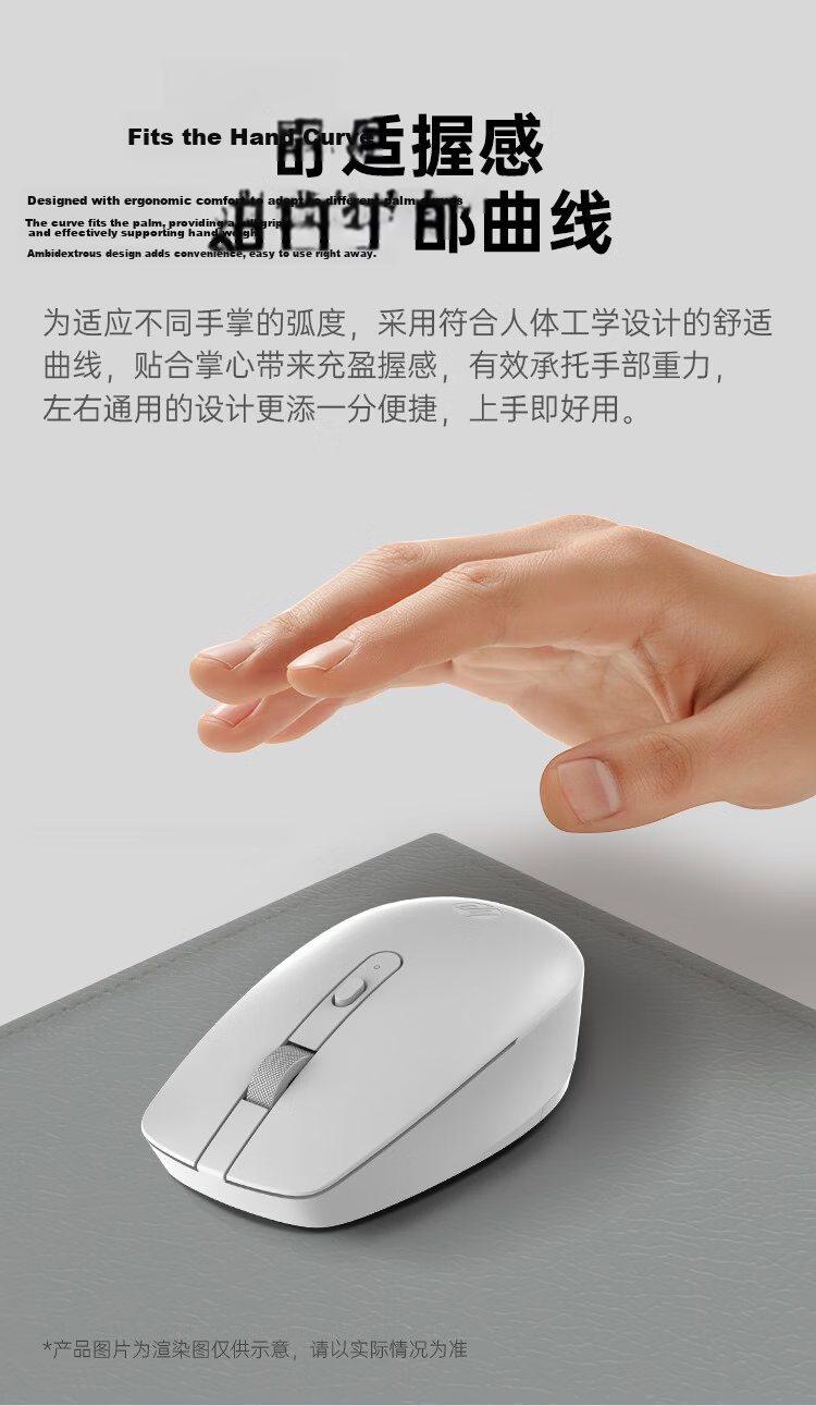 HP Silent Wireless Mouse Portable for Men and Women Home Business Office Dormitory 2.4G Wireless Black 3