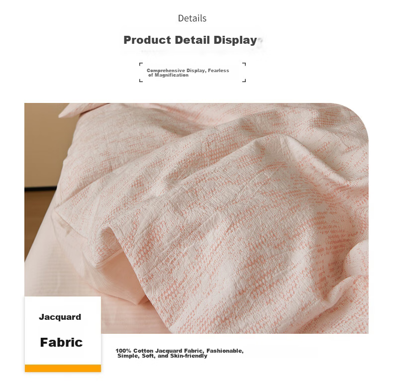 MUJI 100% Cotton Bedding Set 4-Piece Bed Sheet Duvet Cover Set 220x240cm for 1.8/2.0m Bed 10