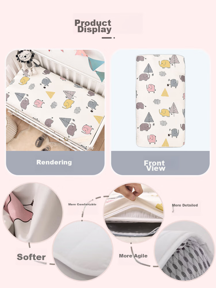 9I9 Baby Mattress, Infant Pad, Pure Cotton Cover, Thickened, Removable And Washable, Kindergarten Supplies for School Opening, 135*60 A101 12