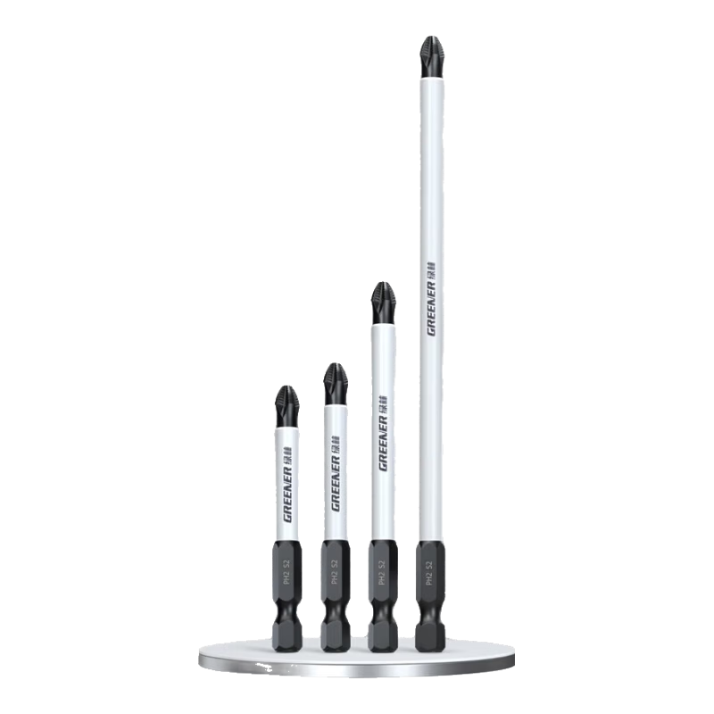 GREENER Anti-Slip Phillips Bit Set 65+70+90+150mm Tungsten Steel Strong Magnetic Household Electric Screwdriver Bits
