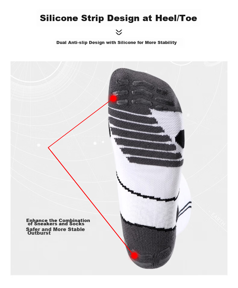 JOMA Mid-Calf Soccer Socks for Adults, Silicone Non-Slip Anti-Fall Towel Bottom Sports Socks, Sweat-Absorbing Breathable Odor-Resistant Football Socks 3