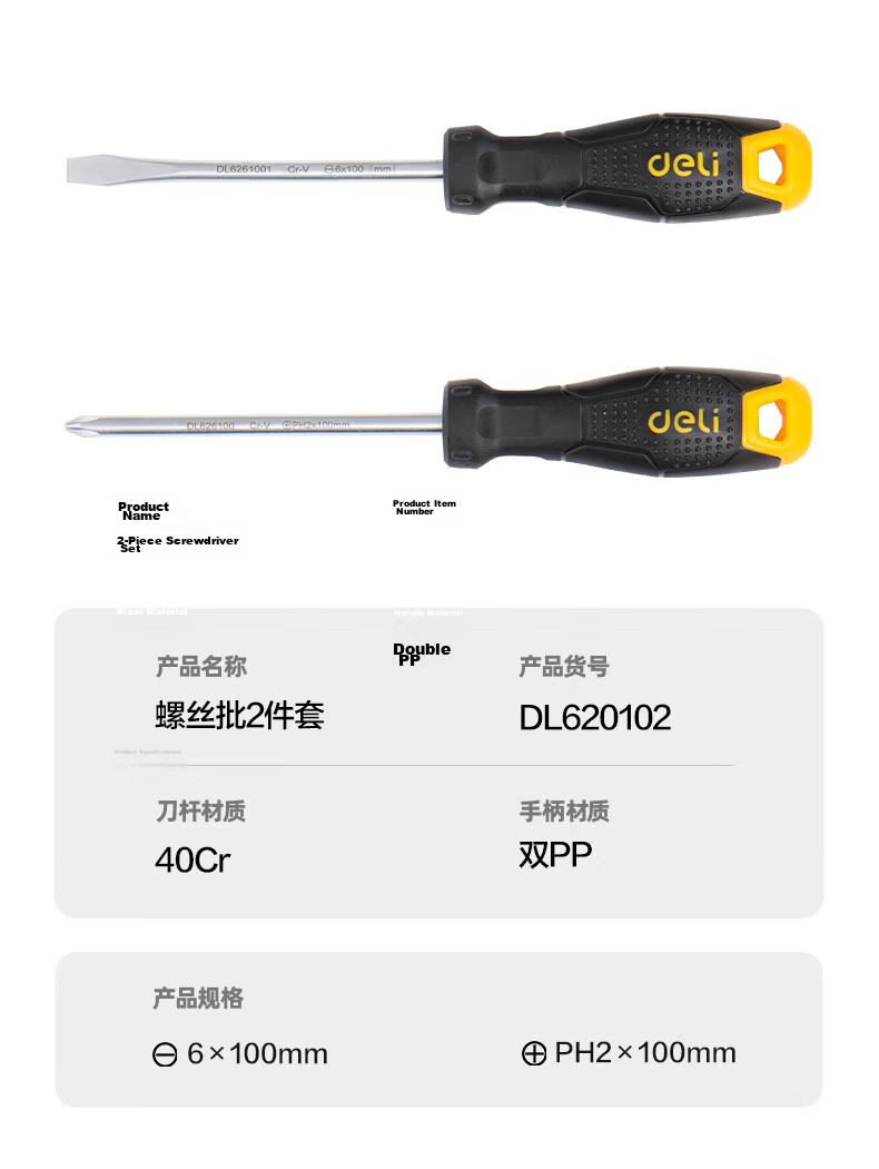 Deli Magnetic Screwdriver Set Multi-bit Repair Tool Flat Phillips Torx Screwdriver Kit 9