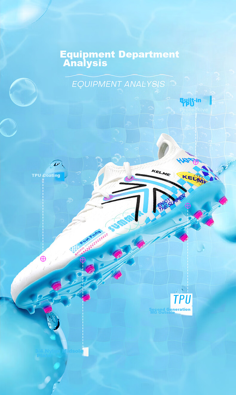 KELME Men's Football Shoes Jidian 5.0 MG Mid-Range Natural and Artificial Grass Professional Training Match Sneakers 5