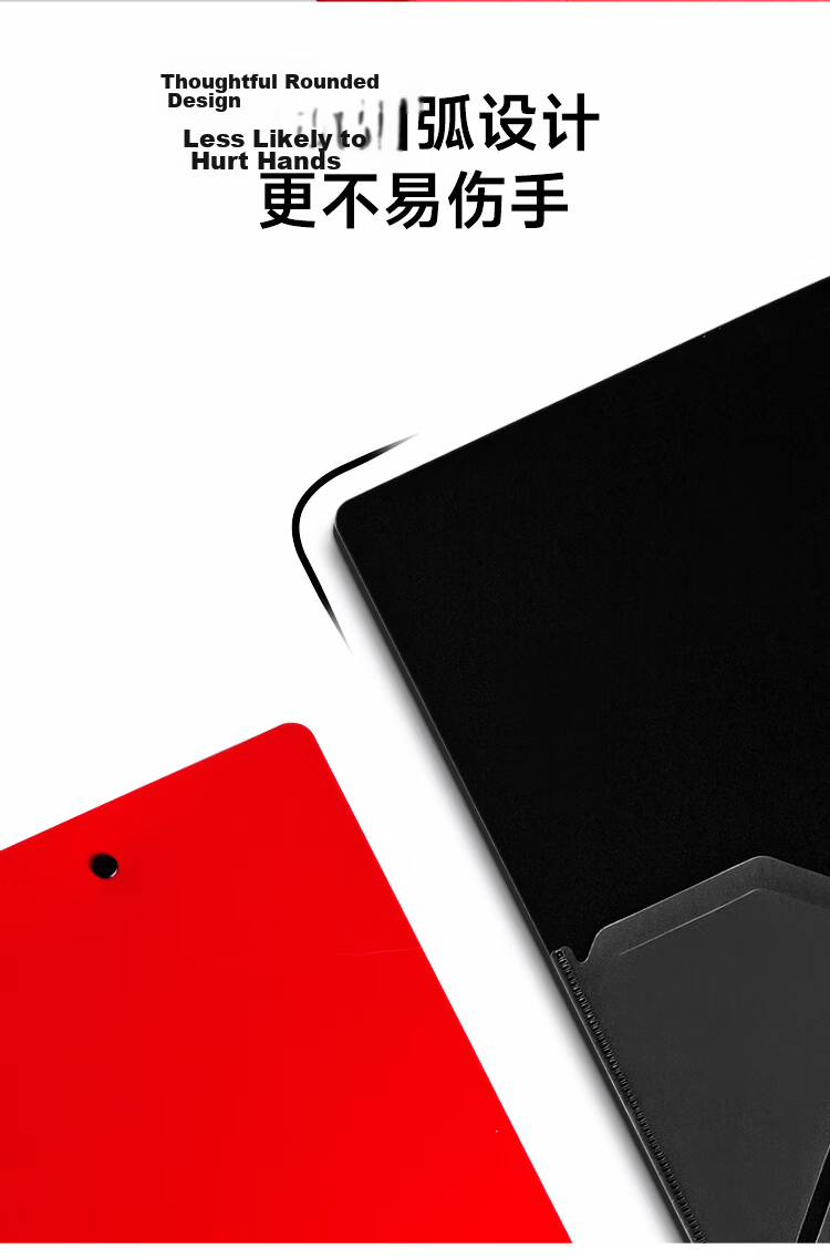 Fizz High-Quality A4 Vertical Thickened Hard File Folder/Tab Folder/Colorful Document Folder/Office Supplies Poetry Recitation Contract Folder Exam Paper Storage Folder Red A6381 10