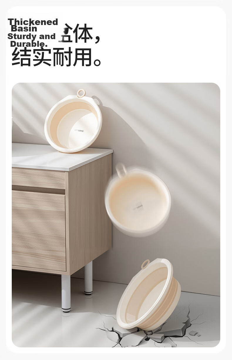 Xitianlong Foldable Basin Travel Portable 38cm Face Basin Hanging Kitchen Bathroom Collapsible Water Basin 1 Piece 7