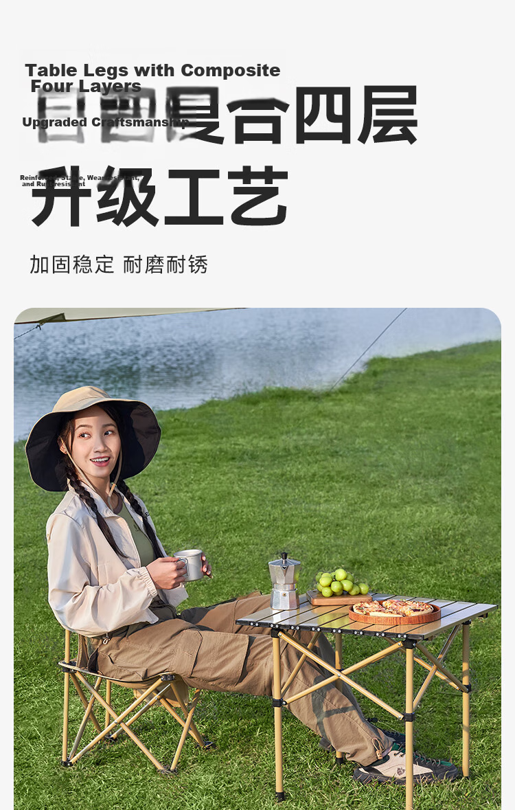 JD Original Outdoor Folding Table And Chair Set, One Table with Four Chairs, Camping Table And Chairs, Foldable Table, Foldable Chairs, Complete Picnic Equipment Set 11