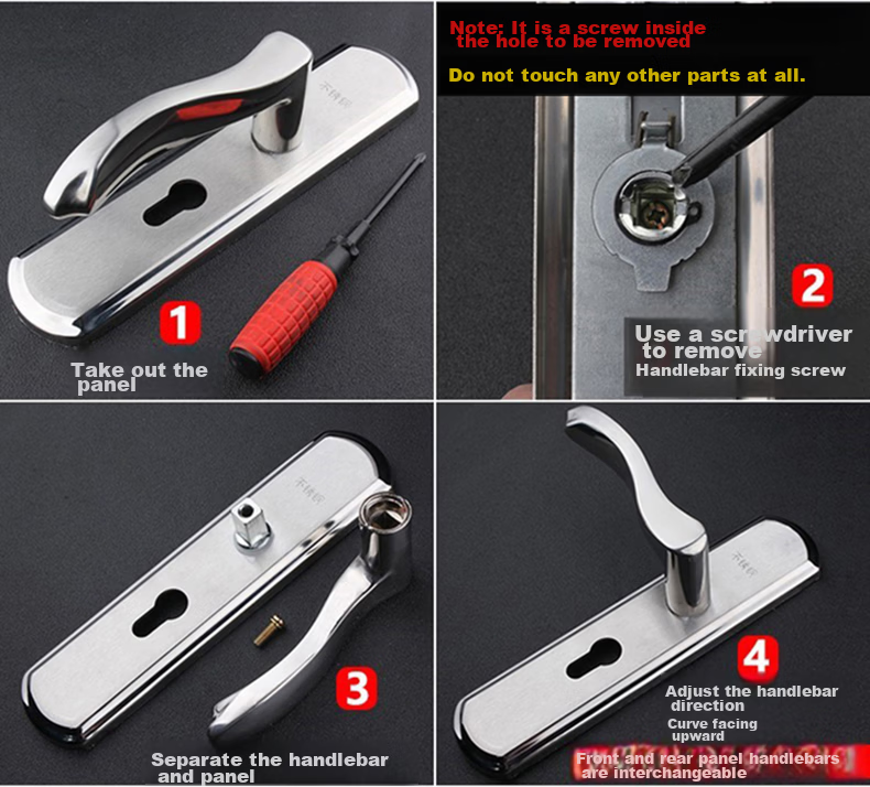 HOTUN Door Lock for Indoor Bedroom Doors, Adjustable Size, Suitable for Bathroom Solid Wood Doors, Universal Handle KTS01-160 13