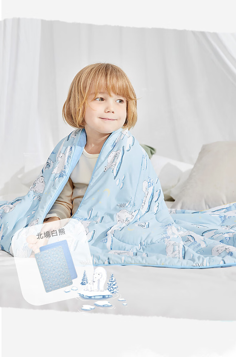 Ibaby × Outlast Space Capsule Temperature-Regulating Deep Sleep Baby Summer Quilt Air Conditioning Quilt Kindergarten Penguin 120*150cm 16