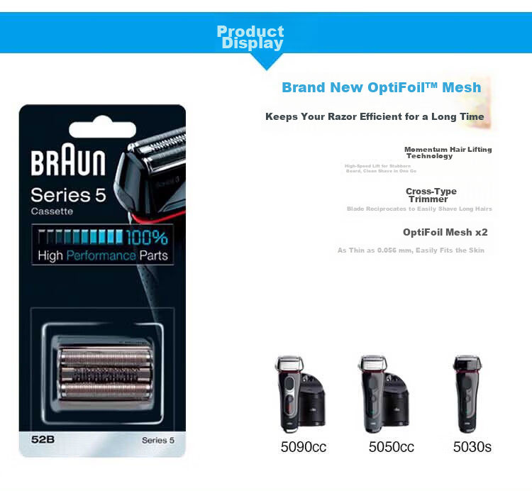 Braun [Original German Genuine] Braun Electric Shaver Replacement Part 52B Foil and Cutter Combo 4
