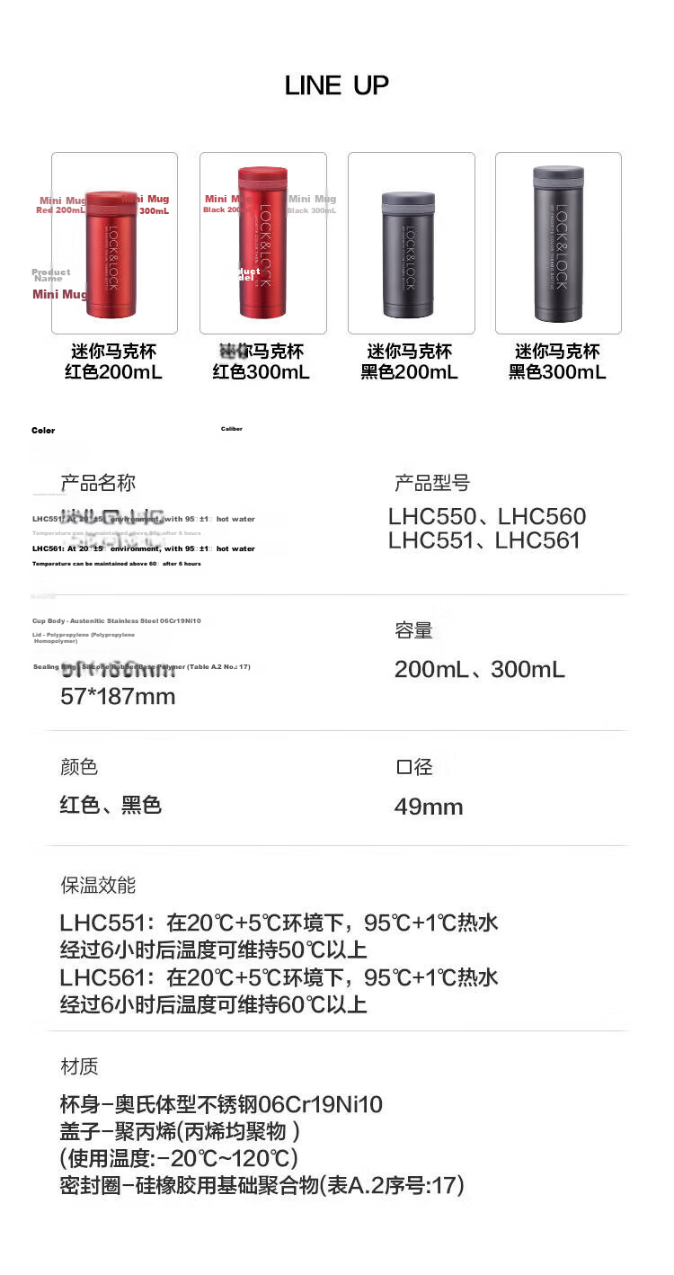 LOCK&LOCK Stainless Steel Slim Portable Insulated Tea Water Car Business Mug 200ml Red LHC550 8