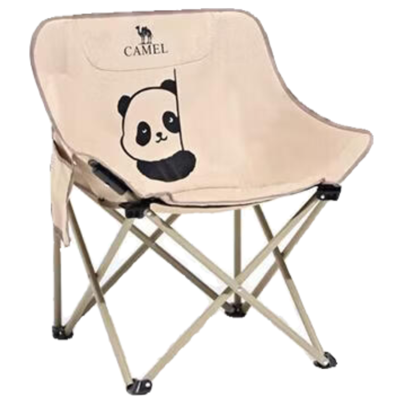 CAMEL Outdoor Camping Folding Chair Portable Backrest Fishing Stool Beach Recliner Lazy Moon Chair 5970E Panda Khaki