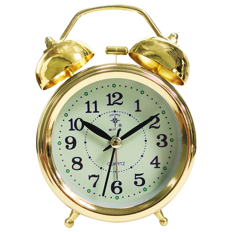 POLARIS Vintage Quartz Alarm Clock Luminous Creative Student Kids Bedroom Bedside Night Light Alarm 6008 Gold Back to School Season