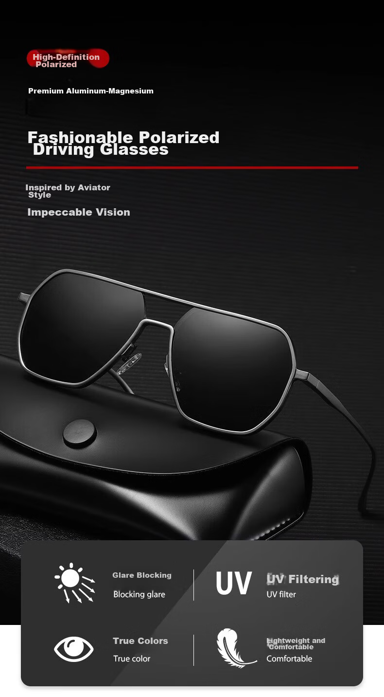 GOGOSOON Premium Aluminum-Magnesium Polarized Photochromic Sunglasses for Driving And Fishing, UV Protection Men's Sunglasses 1