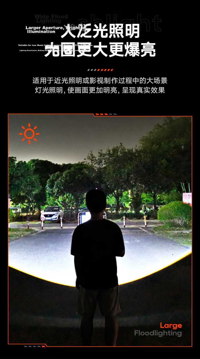 PHILIPS High Brightness Flashlight Rechargeable Portable Military Spotlight Emergency Patrol Mining Lamp 6