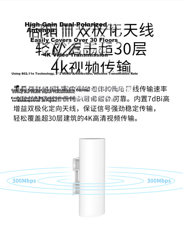 MERCURY 2.4G Standard PoE Outdoor 1km Wireless Bridge Kit MWB201L Set 2