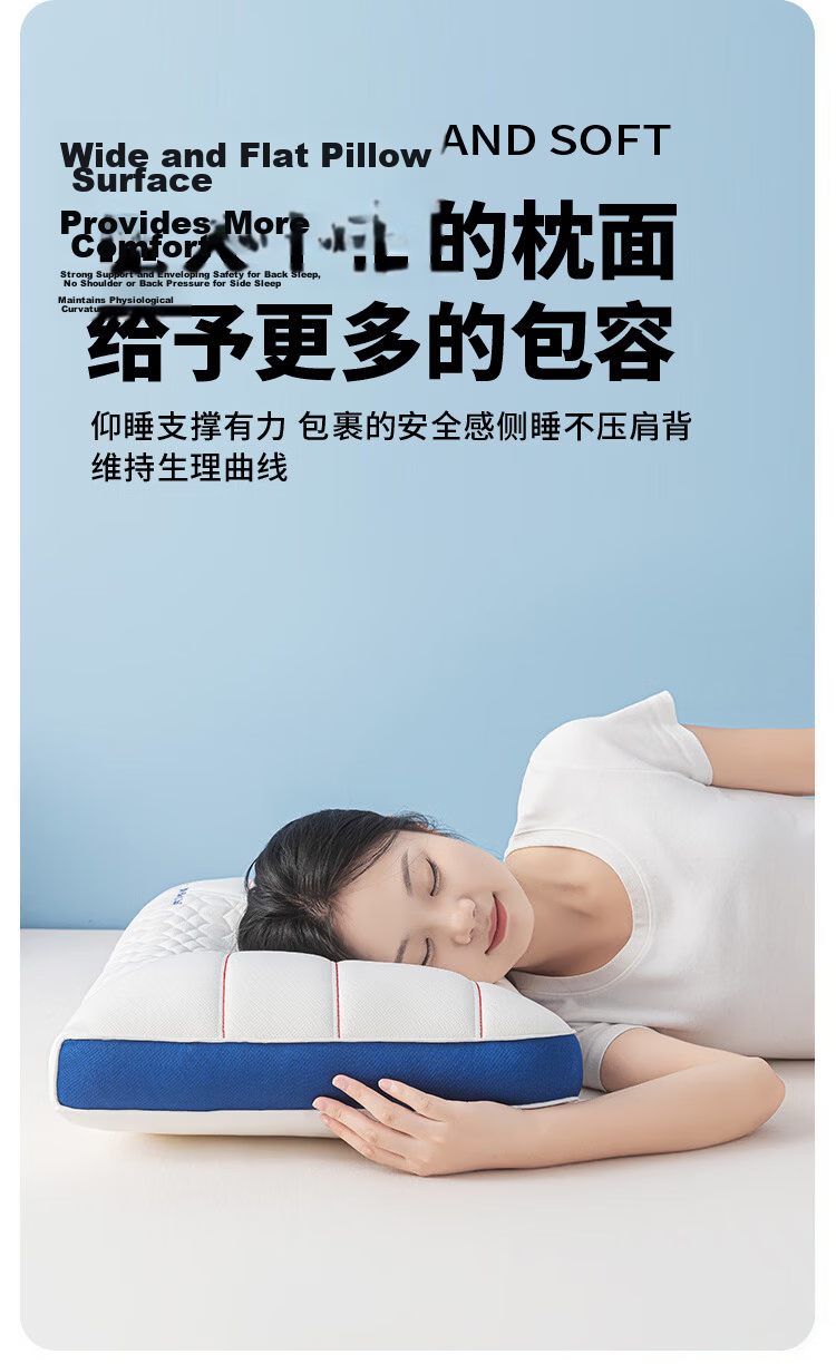 MINISO Natural Antibacterial Ergonomic Neck Pillow Deep Sleep Cervical Spine Pressure Relief Pillow Core Single Piece 16