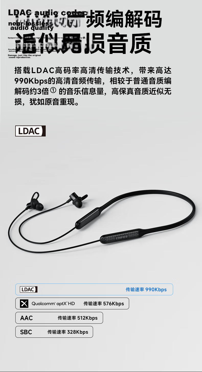 EDIFIER W200BT Free Neckband Sports Bluetooth Headphones, Gold Standard Certified, Call Noise Reduction, Compatible with Apple Huawei Xiaomi OPPO Phones, Black, Graduation Gift 4