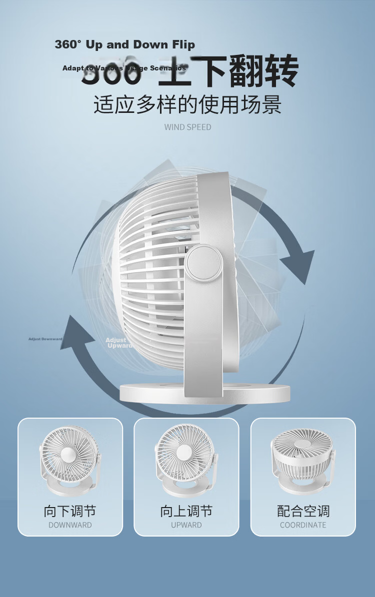 Shinee USB Mini Fan, Metal Small Electric Fan, Desk Fan, Compact Fan, Mini Table Fan for Student Dormitory, Bedside, Office, Quiet Desktop Electric Fan FB4-01 10