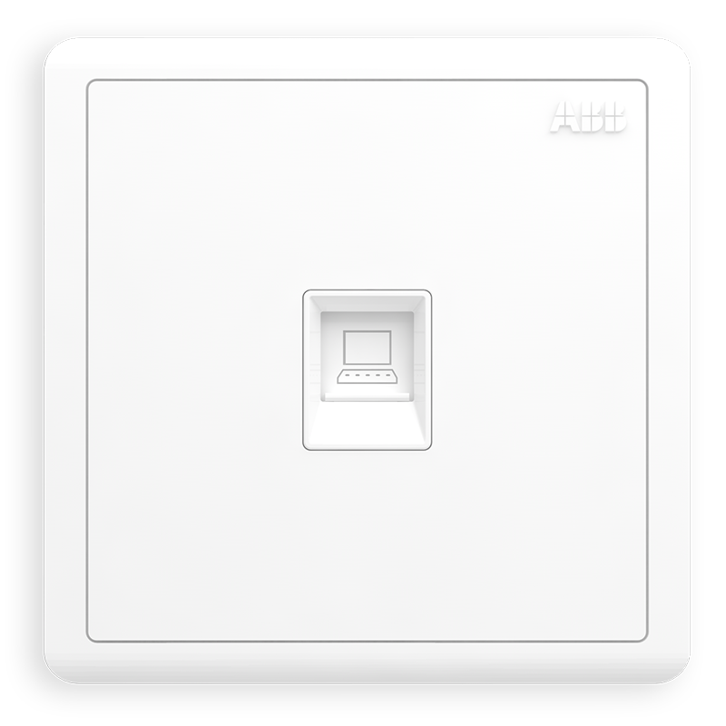 ABB Switch Socket Panel, Yuanchi Series White 86-Type Single Computer Broadband Socket, AO331