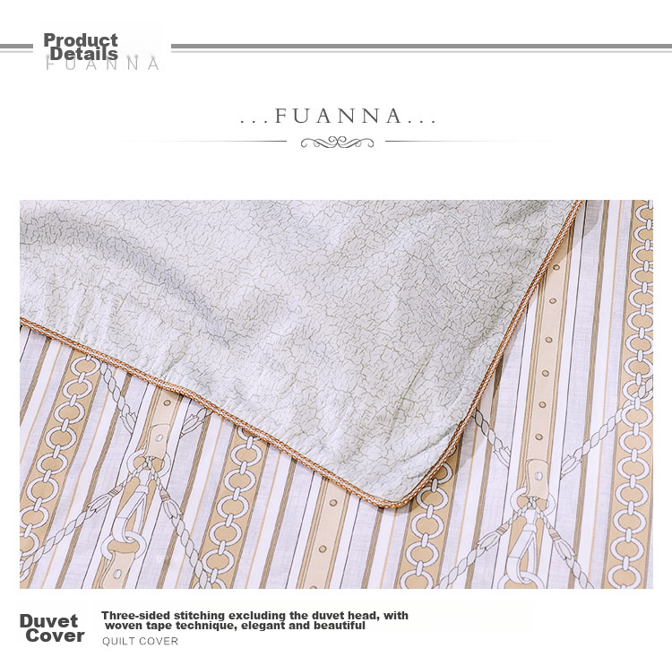 FUANNA 80-Piece Cotton Bedding Set, Pure Cotton Bedding Kit for Double Bed, Includes Duvet Cover And Bed Sheet, 230*229cm 7