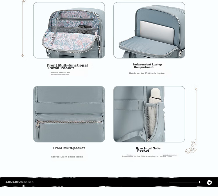 Samsonite Women's Backpack Business Commuter School Bag New Large Capacity NO0 Blue Back to School Gift 13