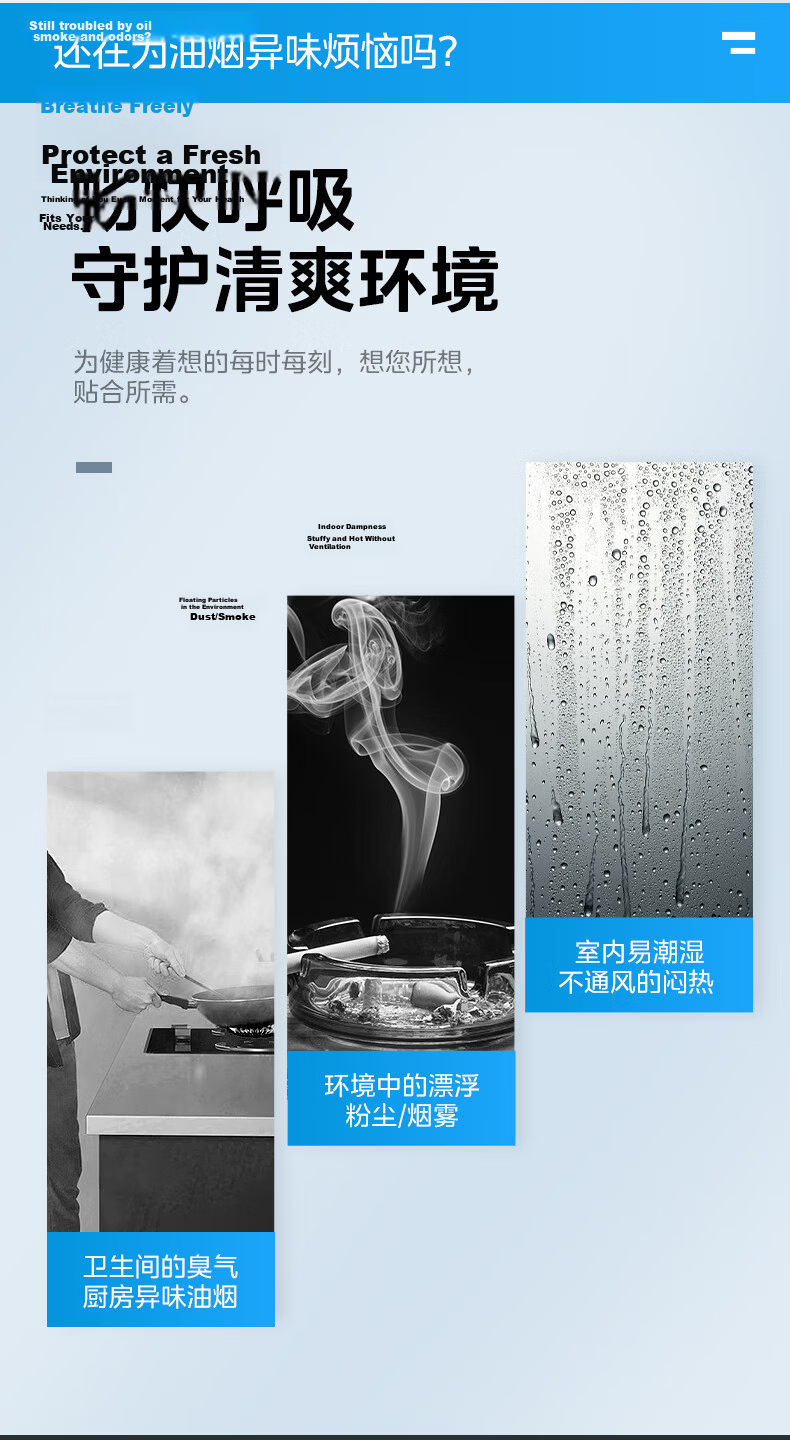 Midea [Window Exhaust] Window-Mounted Exhaust Fan Ventilation Fan for Bathroom Kitchen Wall Use 12-Inch Extractor Fa 3