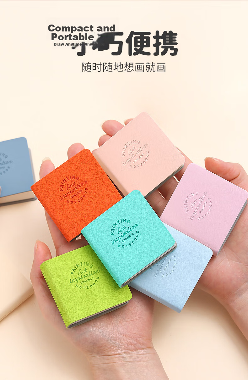 DiLe Mini Cute Flip Sketchbook Portable Pocket Blank Notebook Journal Sketchpad 48 Sheets 3pcs/Box LG-24618 Vintage Colors 5