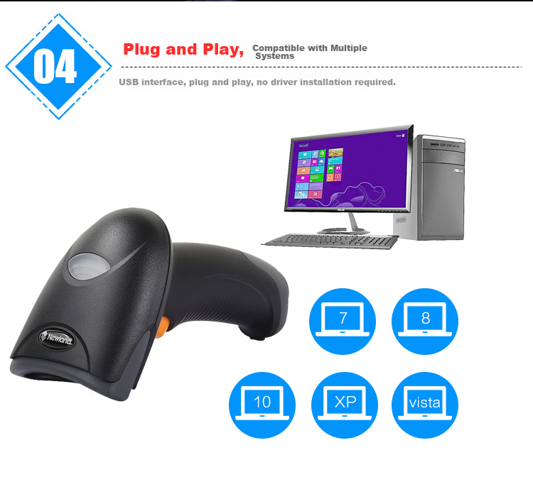 Newland NLS-HR22 Wired QR Code Scanner USB Interface Barcode Scanner for Supermarket Express WeChat Payment 8