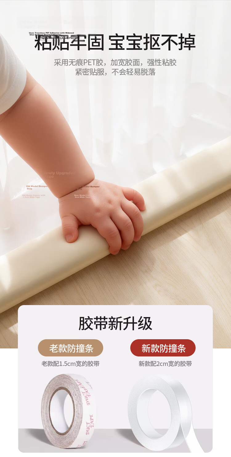 SAFTY DAD Baby Safety Bumper Strip Non-toxic No-trace Thickened Wide Edge Guard Corner Protector 4