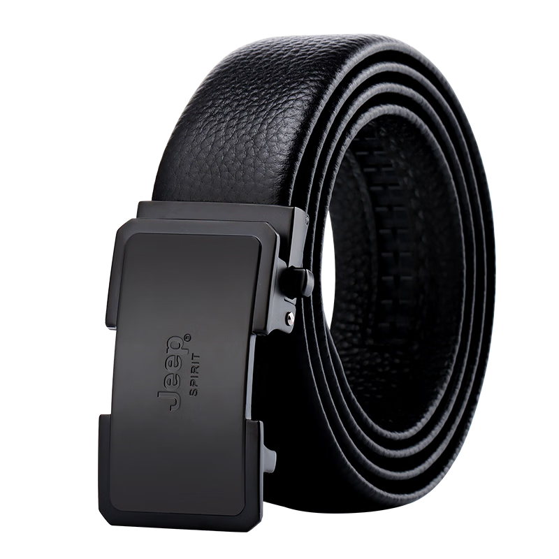 JEEP SPIRIT Men's Genuine Leather Automatic Buckle Belt First Layer Cowhide Business Casual Waistband Gift for Husband Boyfriend Qixi Festival