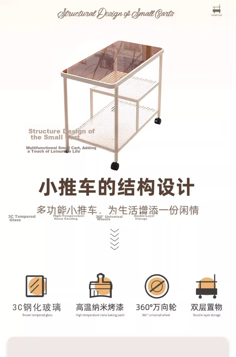 FENJIEXIAN Side Table Tempered Glass Coffee Sofa Side Table Living Room Side Desk Simple Tea Table Bedside Cabinet Mobile Nightstand 4