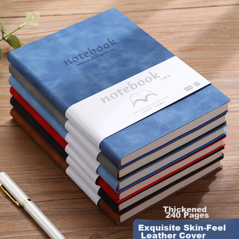 Jiaran Heng Business Soft Sheepskin A5 Thickened Soft Leather Notebook Black Customizable