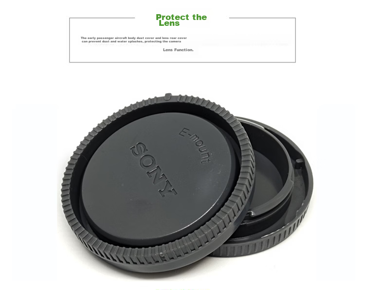 Earlymen Sony E-Mount Body Cap + Rear Lens Cap for a7M3/a7M4/a7R2/a7R3/a7R4/E10/a6400/a6300/a6700/a6600 Mirrorless Camera Accessories 5