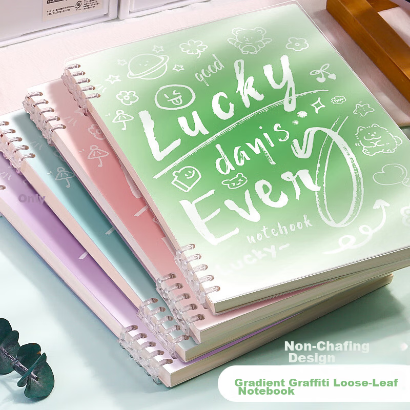 Ichimaru Ka Square Grid Loose-Leaf Notebook Study Notebook for Middle and High School Students Detachable 360-Degree Rotatable Student Error Correction Journal 660-Wine Red 2