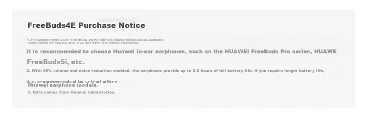 HUAWEI FreeBuds 4E National Subsidy Bluetooth Earphones Semi-In-Ear Comfortable Wear Gaming Sports Music Earphones High-Resolution Sound Frost Silver 1
