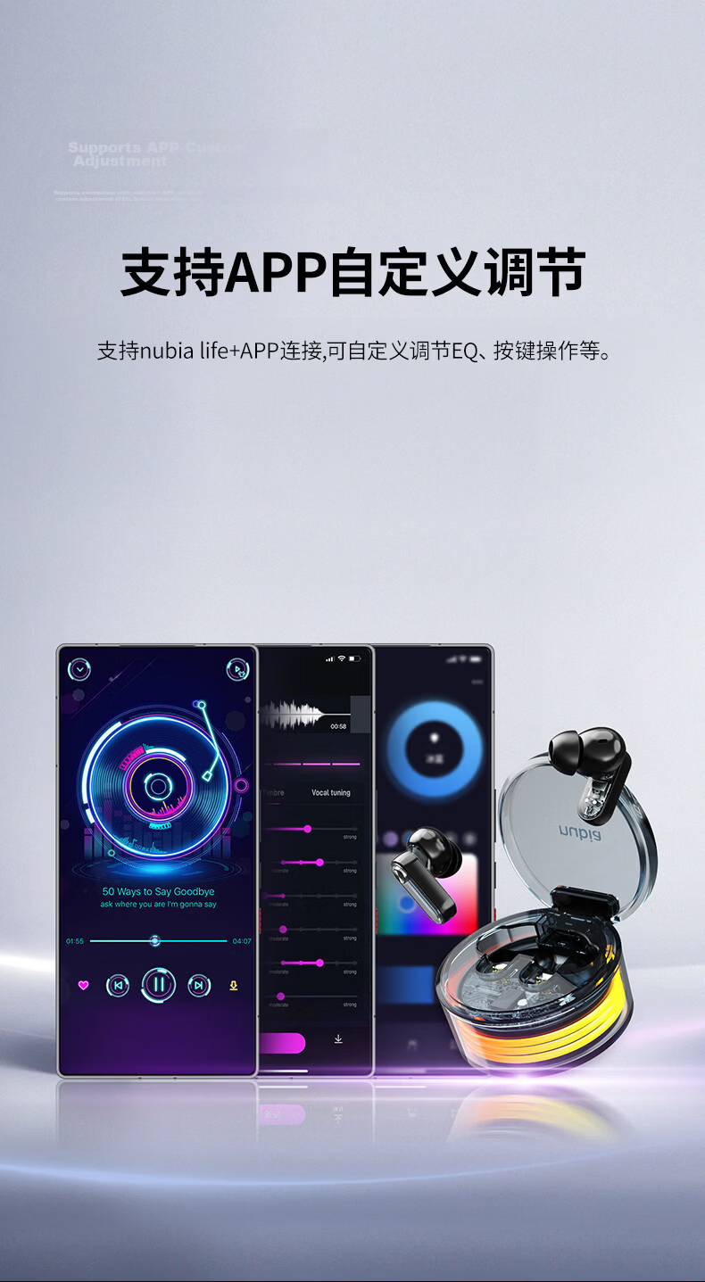 Nubia True Wireless Noise Cancelling In-Ear ANC Bluetooth Earbuds GT Buds Wireless Headphones for Apple iPhone 17 Huawei Xiaomi OPPO Music Gaming Sports 8