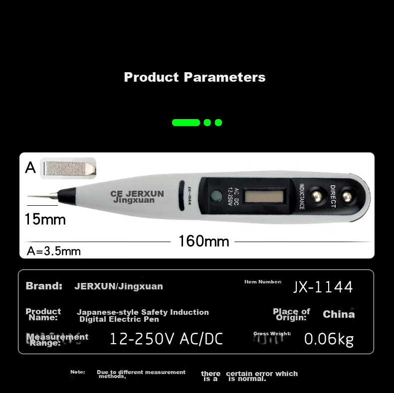 JERXUN Digital Display Electric Tester Multifunction Induction Electrician Circuit Breakpoint Leakage Pen 3