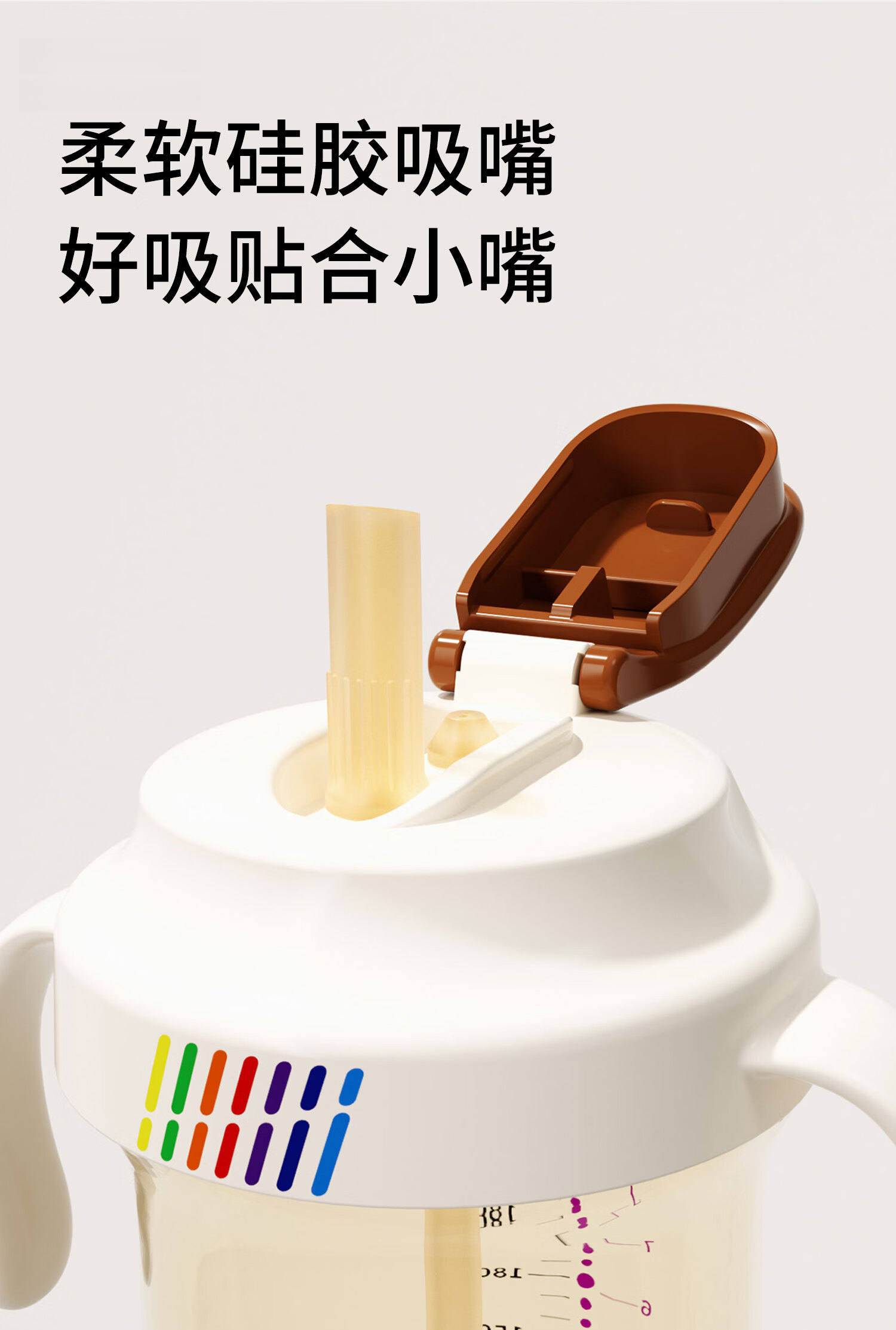 Aibeier Children's Water Bottle Baby Milk Cup Straw Bottle 6 Months-3 Years Training Cup Straw Cup Kindergarten 6