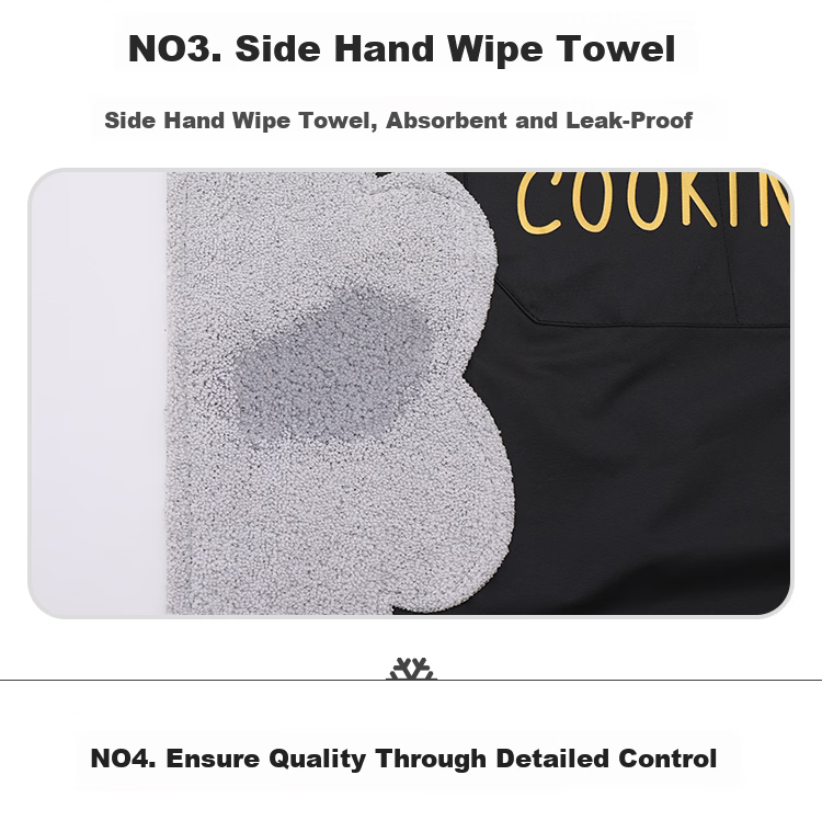 Miaomei Waterproof Oil-Resistant Kitchen Apron, Stylish Korean-Style Adult Cooking and Work Bib Apron, Durable and Stain-Resistant Waist Apron 5
