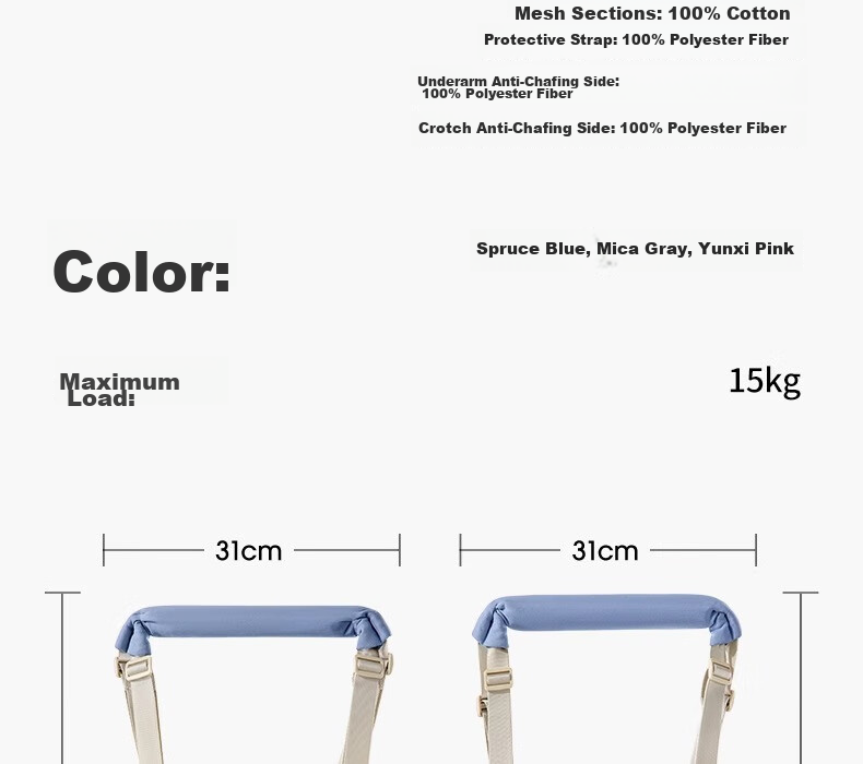 Beitais Baby Walking Harness Anti-Choke Breathable Toddler Walking Stand Fall Prevention Safety Strap Spruce Blue 20